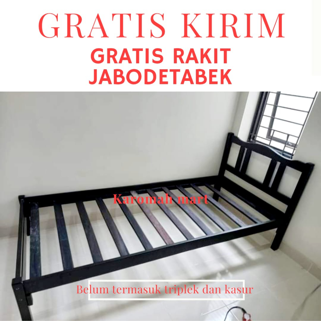 Jual Tempat Tidur Single Kayu Ranjang Single Bed Kayu Uk 90x200 Ranjang ...