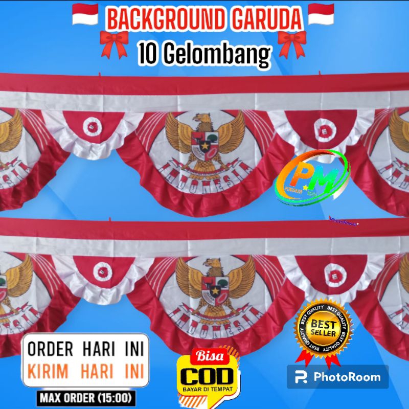 Jual Bendera Backgroundgaruda 10 Gelombangbendera Merah Putih