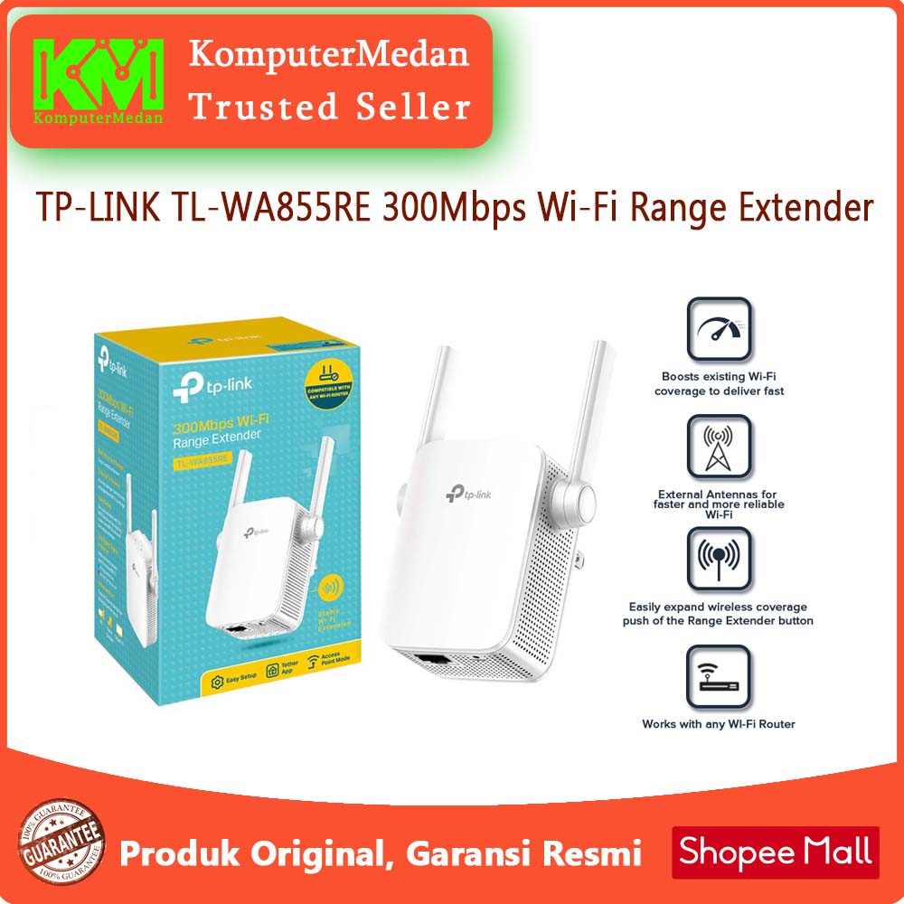 Jual TP-LINK TL-WA855RE 300Mbps Wi-Fi Range Extender WA855RE 855RE ...