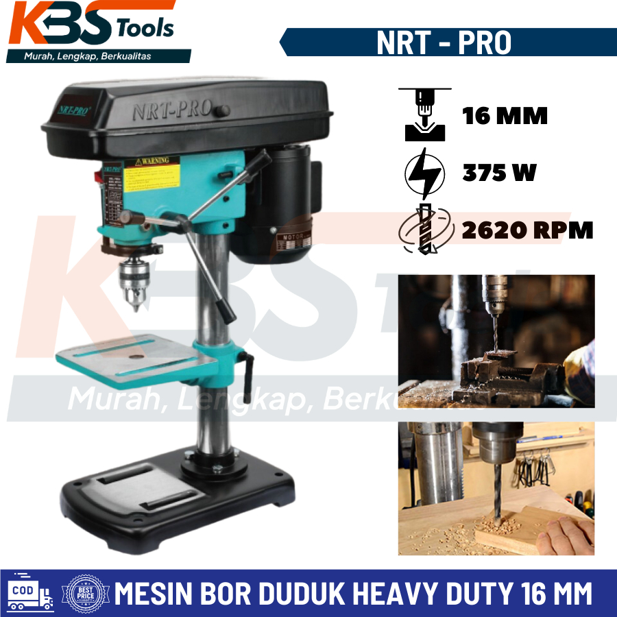 Jual Mesin Bor Duduk Heavy Duty NRT PRO 16mm 375W Bench Drill 16 Mm 4116 HD Shopee Indonesia