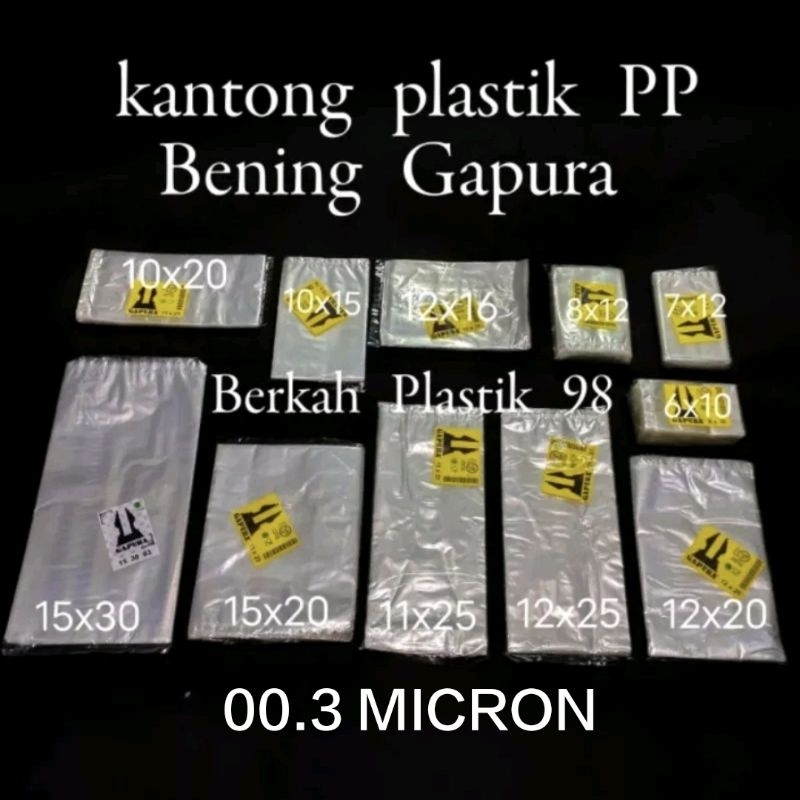 Jual PLASTIK PP BENING,KANTONG PLASTIK PP BENING UK 15x30-15x20-11x25 ...