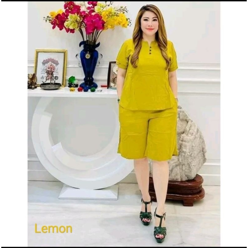 Jual Terlaris One Set Pendek Crinkle Jumbo Stelan Wanita Pendek ...