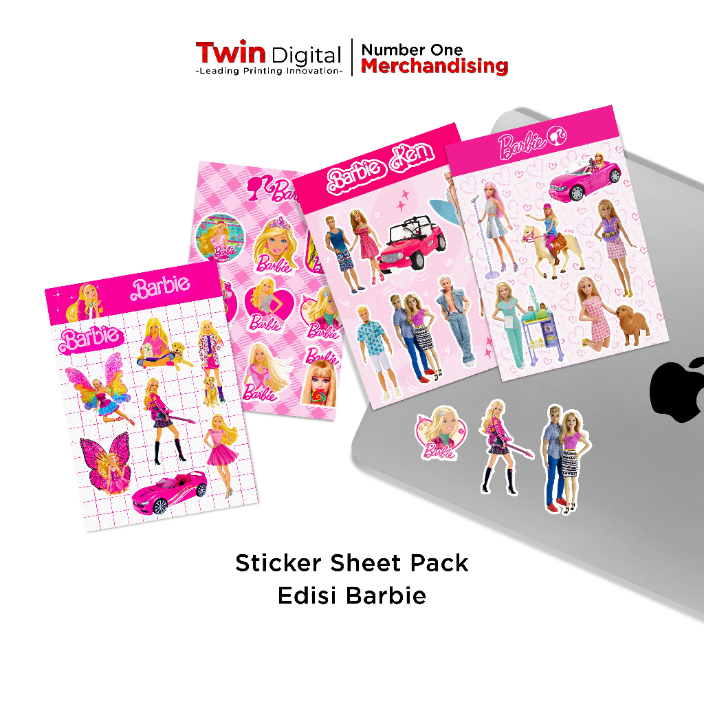 Jual Twindigital Cetak Sticker Sheet Pack Edisi Barbie Label Diy Laptop