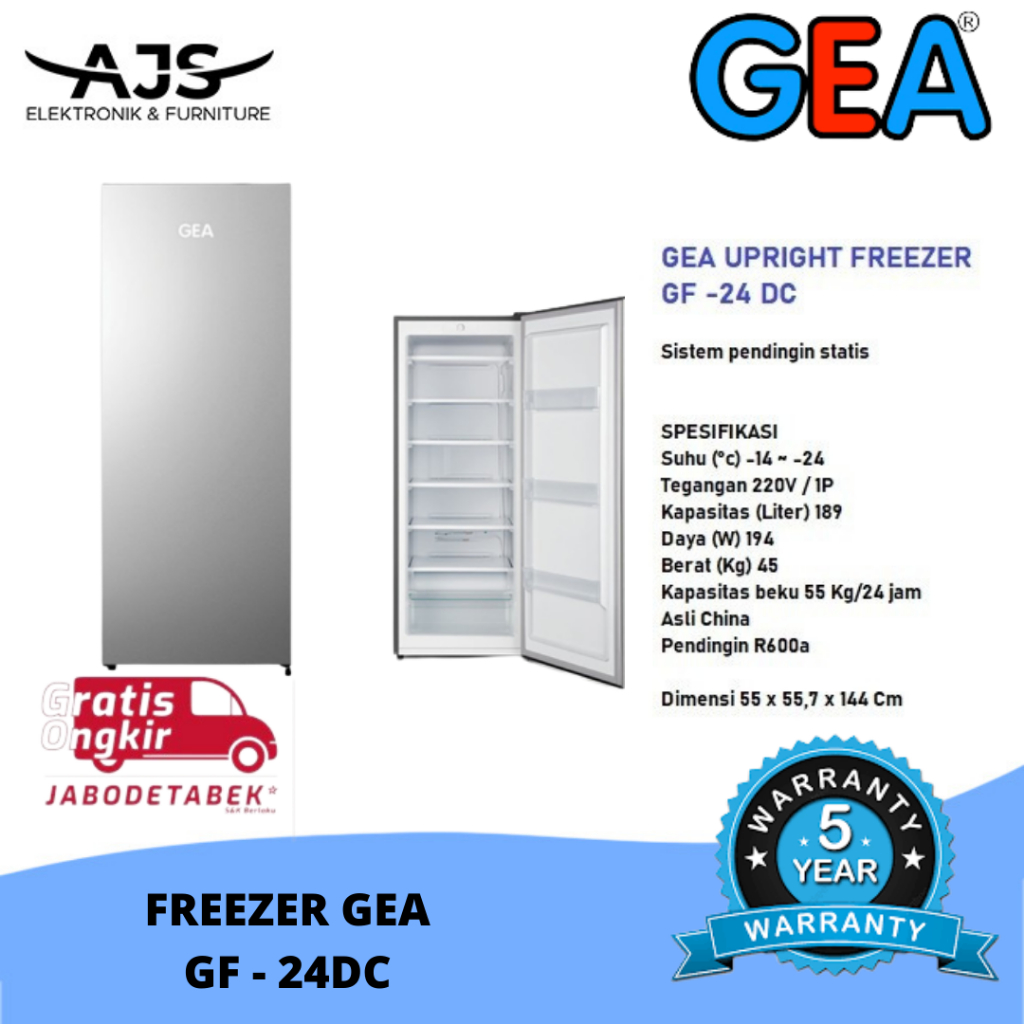 Jual Gea Upright Freezer Gf Dc Gf Dc Dc Shopee Indonesia