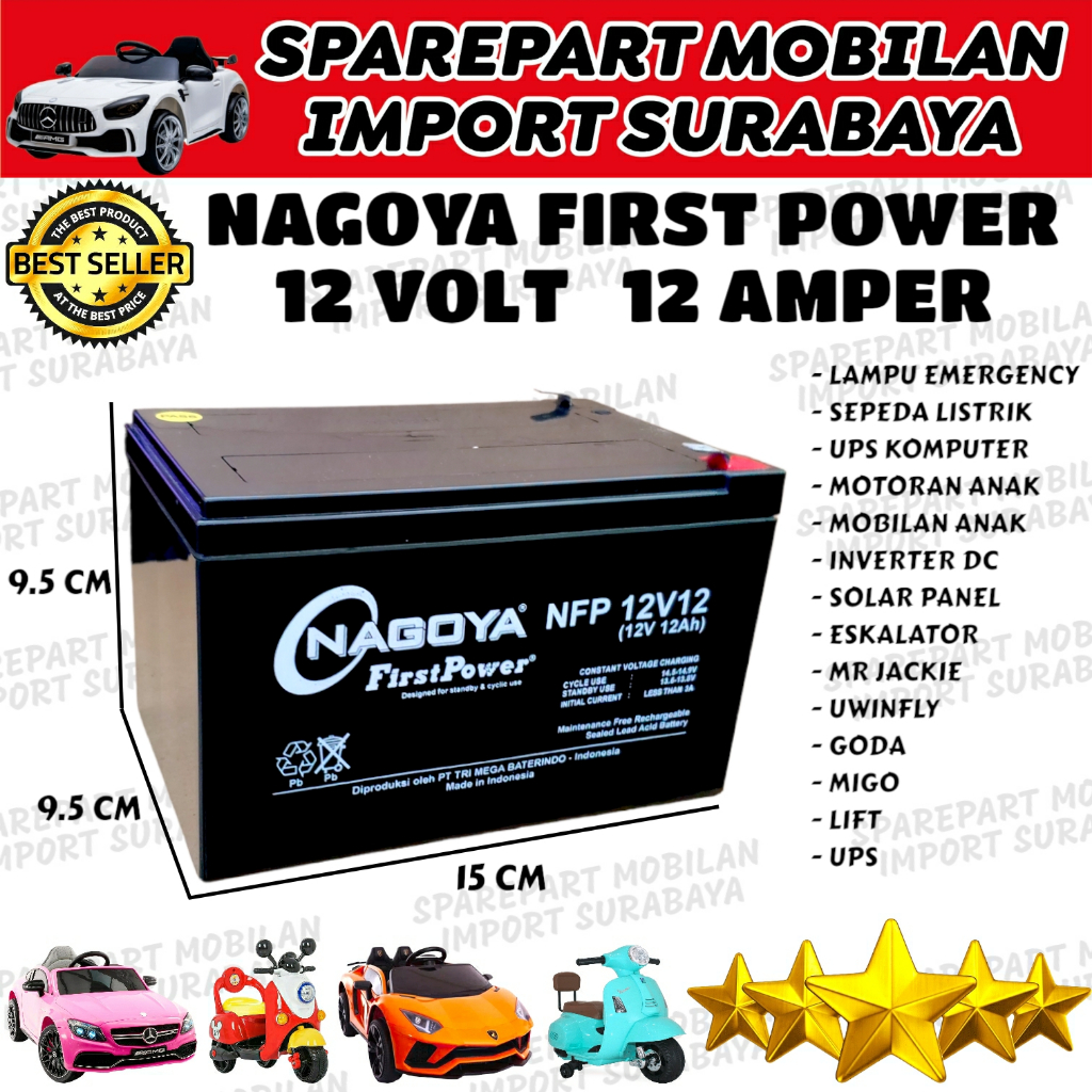 Jual AKI KERING SPRAYER LISTRIK NAGOYA 12V 12AH LIFT MIGO SEPEDA