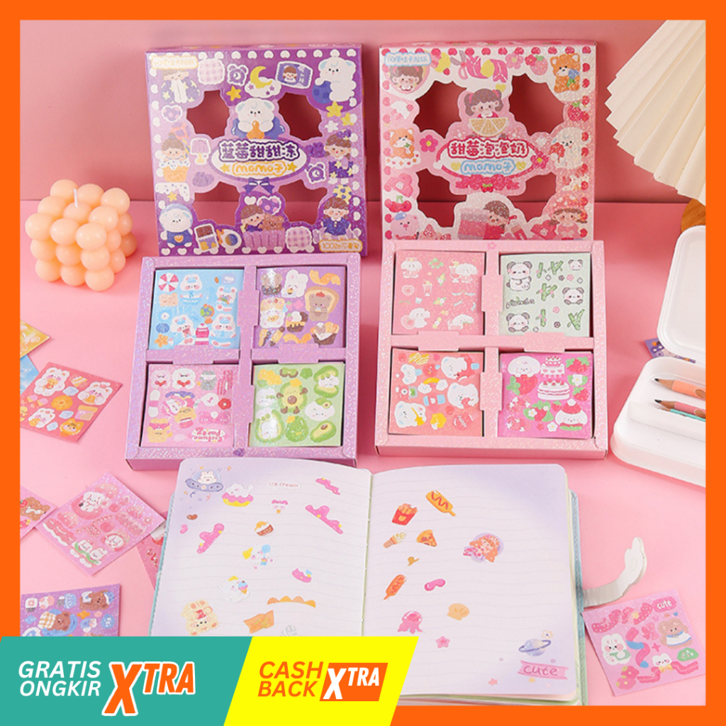 Jual Stiker lucu korea gambar berbeda 100lembar tahan air Shopee