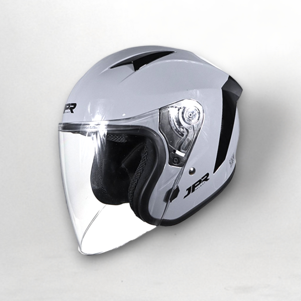 Jual Helm JPR RR15 Solid GREY GLOSSY Helm Half Face SNI | Shopee Indonesia