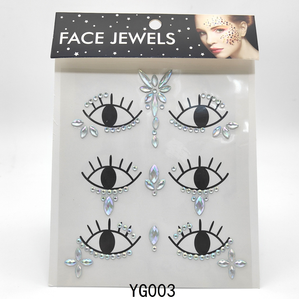 Jual Ea Yg Rhinestones Stiker Wajah Face Gems Sticker Crystal Tatto Temporer Aksesoris