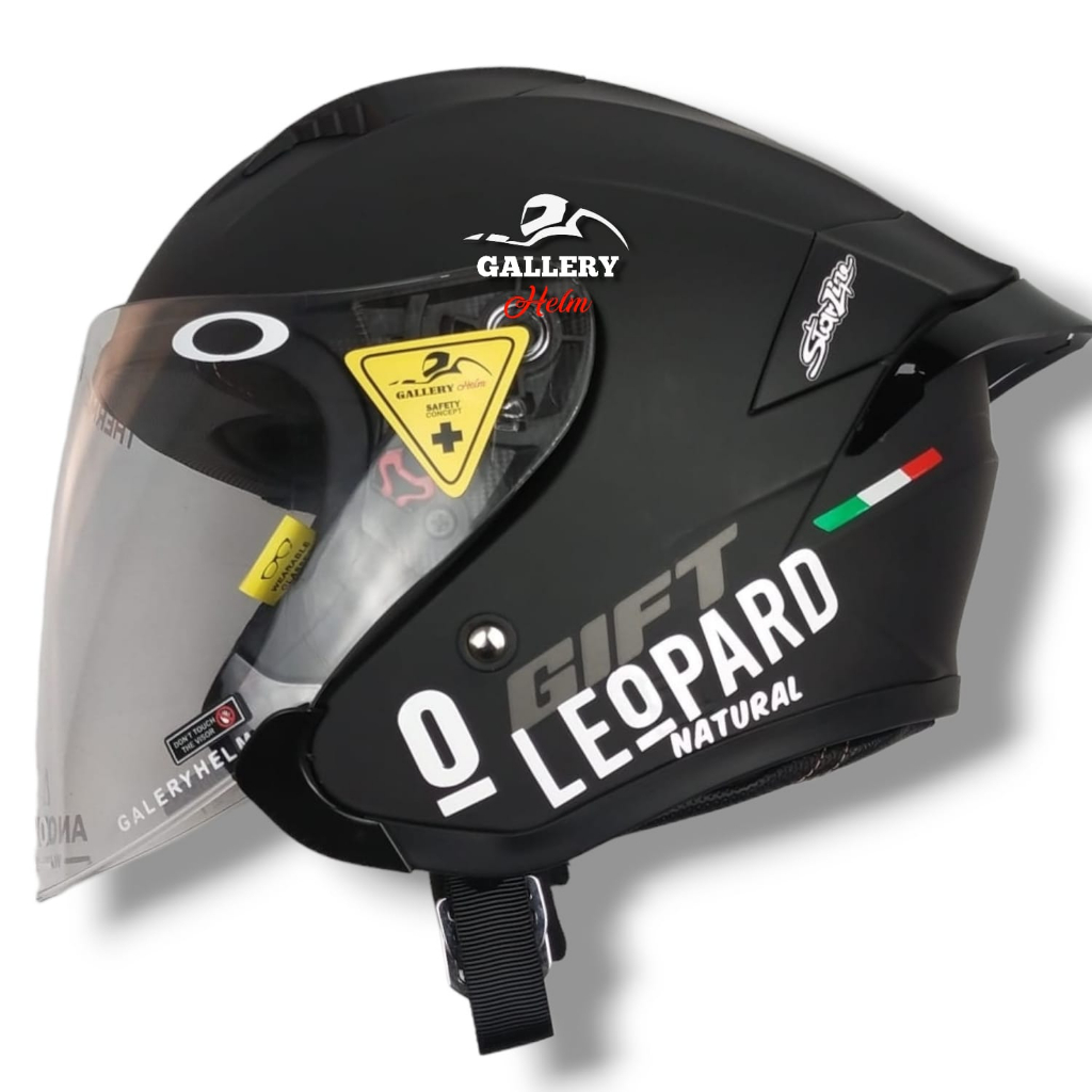 Jual HELM GIFT PAKET GANTENG LEOPARD HITAM DOFF | HELM KEKINIAN ...