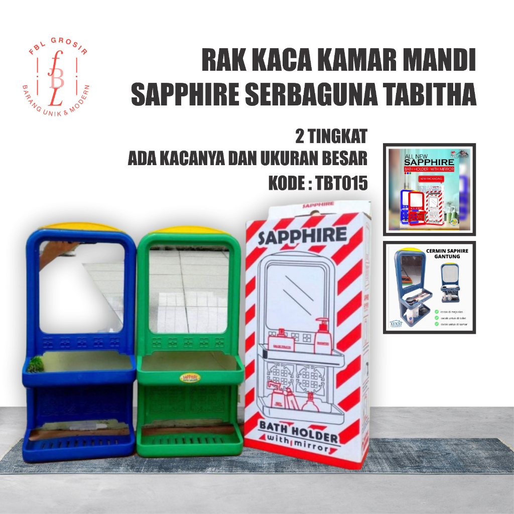 Jual Rak Sapphire Kaca Toilet Cermin Rias Cermin Kamar Mandi Kaca