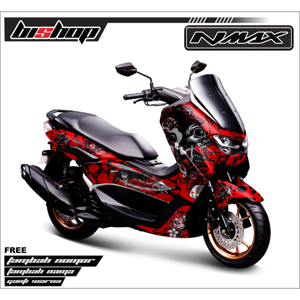 Jual decal sticker full body new nmax motif samurai skull variasi warna ...