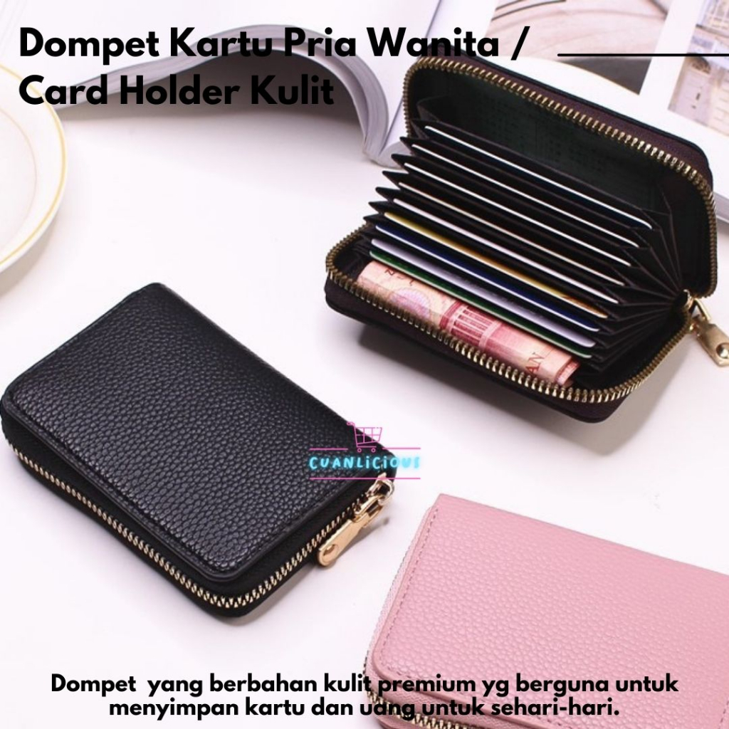 Jual Dompet Kartu Pria Wanita / Card Holder Kulit | Shopee Indonesia