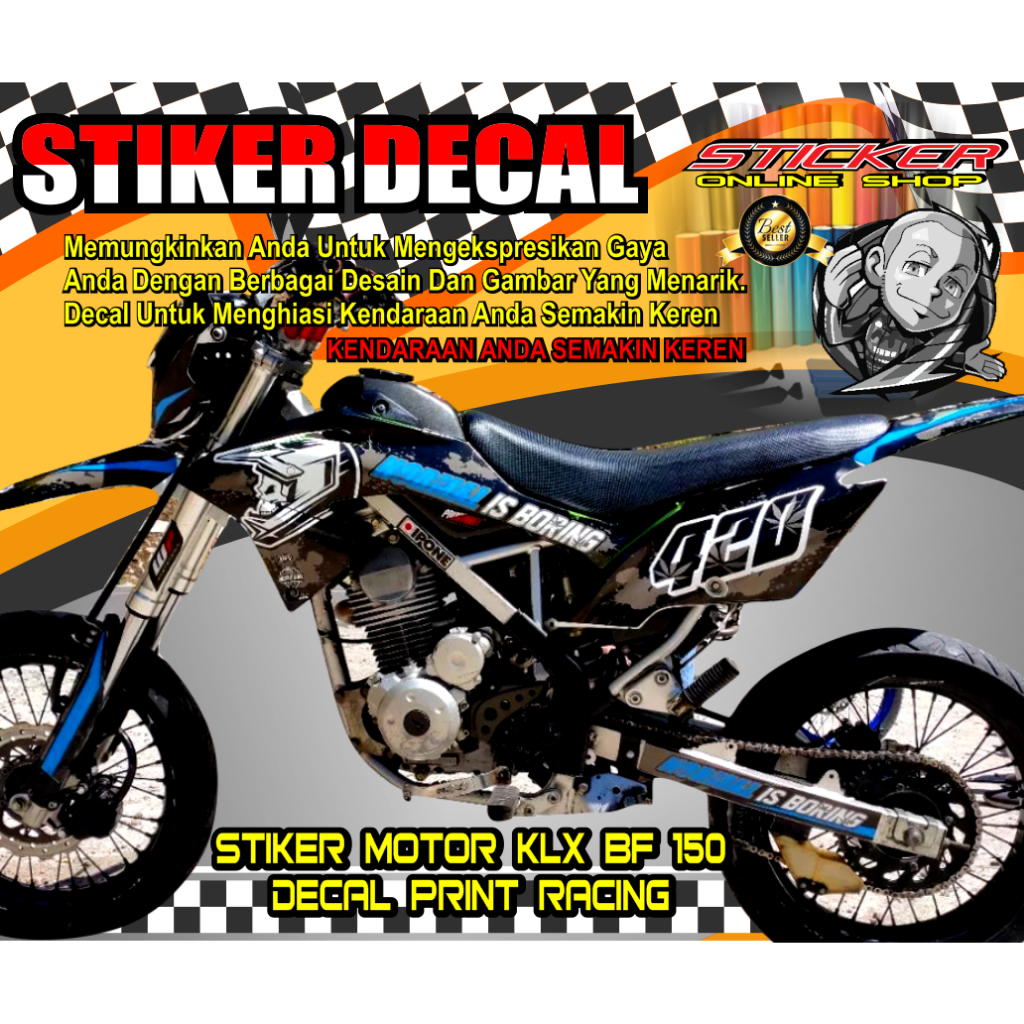 Jual Stiker Motor Klx Bf Decal Print Racing New Designe Shopee