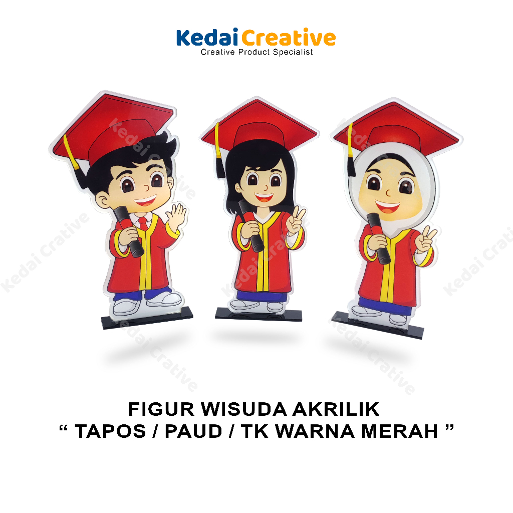 Jual Piala Plakat Wisuda Akrilik Anak TK - WARNA MERAH GROSIR | Shopee