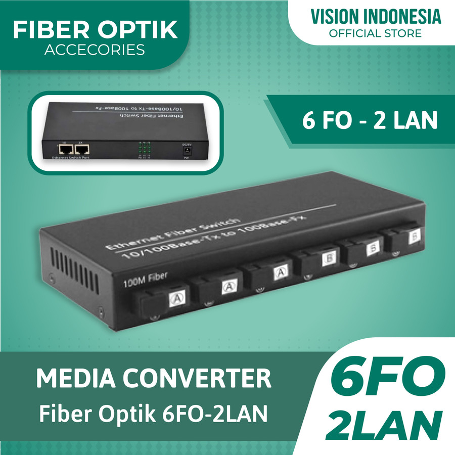 Jual Media Converter 6 Port Fo 2 Port Lan Sc 10 100 Switch Fiber Optic Shopee Indonesia