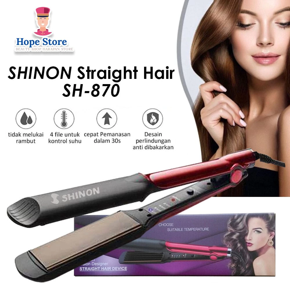 Catokan Rambut SHINON SH 870  / Catok Rambut Shinon Catok Pelurus Curly Straight Rambut | AutoStock