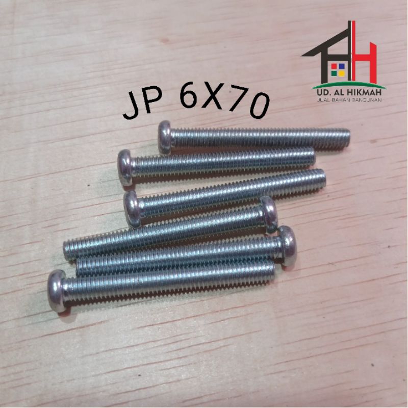 Jual BAUT JP 6X70 SEKRUP JP 6 X 70 JP 6X70 ISI 50 PCS TANPA MUR ...
