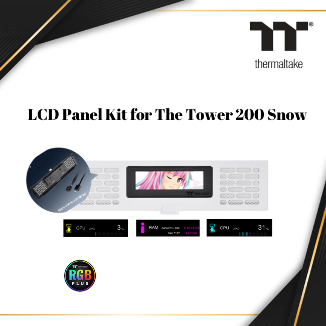 Jual THERMALTAKE LCD Panel Kit for The Tower 200 | Snow | AC-066 ...