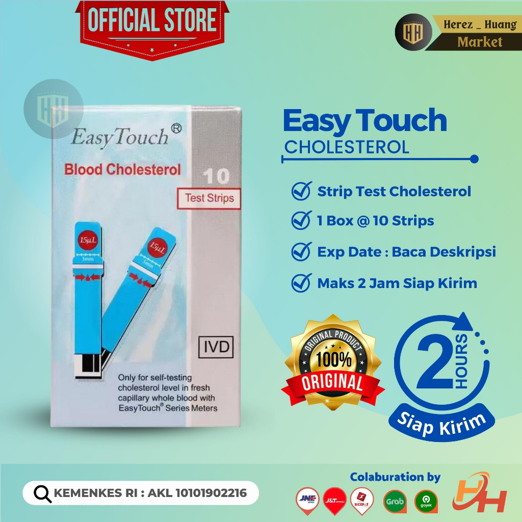 Jual Easy Touch Cholesterol Strip Test Kolestrol isi 10 Strips ...