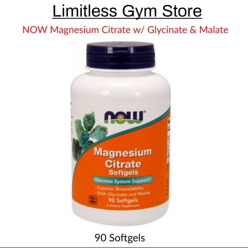 Jual NOW MAGNESIUM CITRATE with GLYCINATE MALATE 90 SOFTGELS Nervous