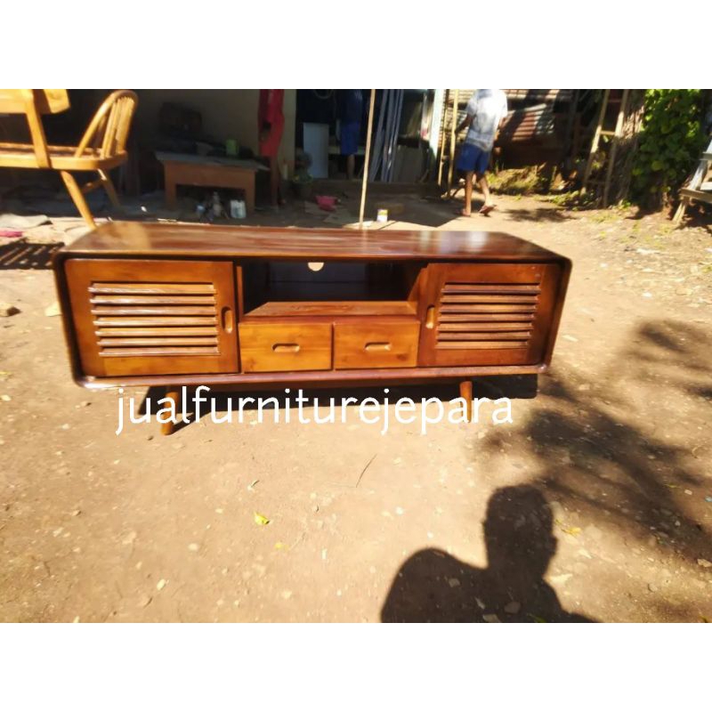 Jual Meja Tv Buffet Tv Minimalis Retro Kayu Jati Bufet Tv Minimalis