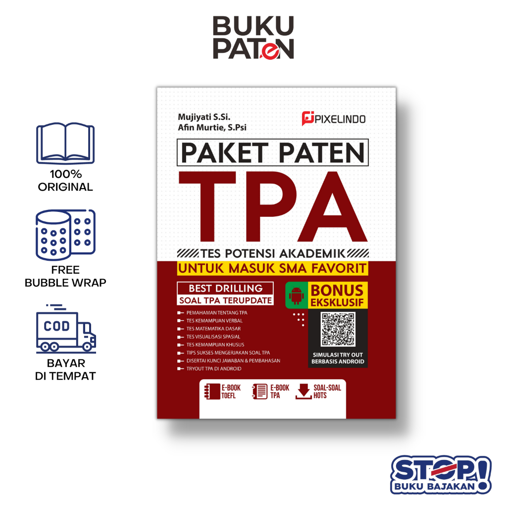 Jual BUKU PAKET PATEN TPA ( TES POTENSI AKADEMIK ) UNTUK MASUK SMA ...