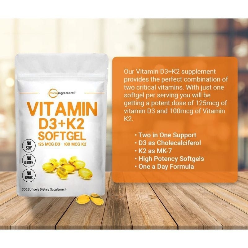 Jual Micro Ingredients MicroIngredients Vitamin D3 5000IU K2 100mcg 300