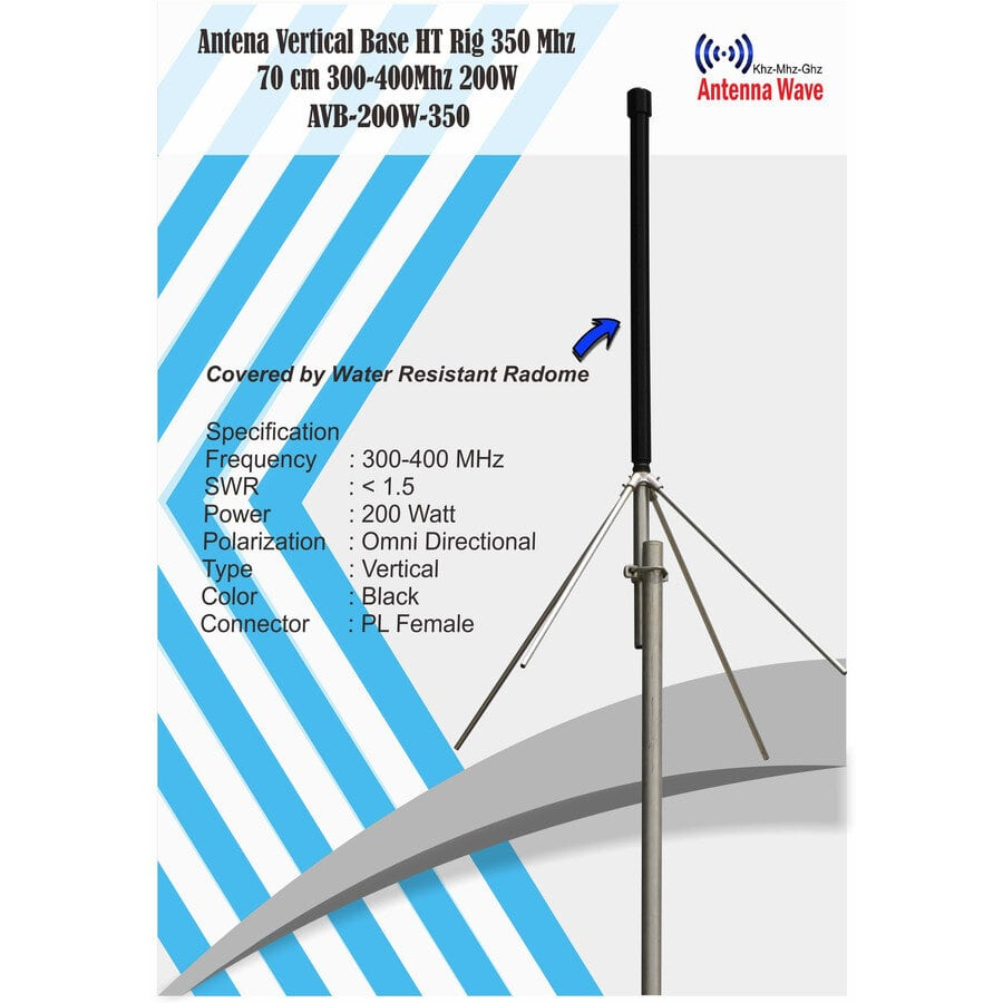 Jual Antena Vertical Base HT Rig 350Mhz 70cm 300-400Mhz 200W Antenna ...
