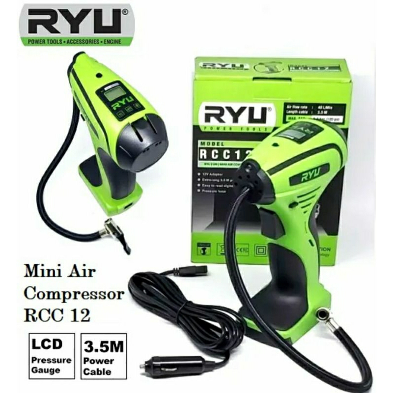 Jual Ryu RCC 12V Mini Kompresor Alat Pompa Ban Motor Mobil Balon / Mini ...