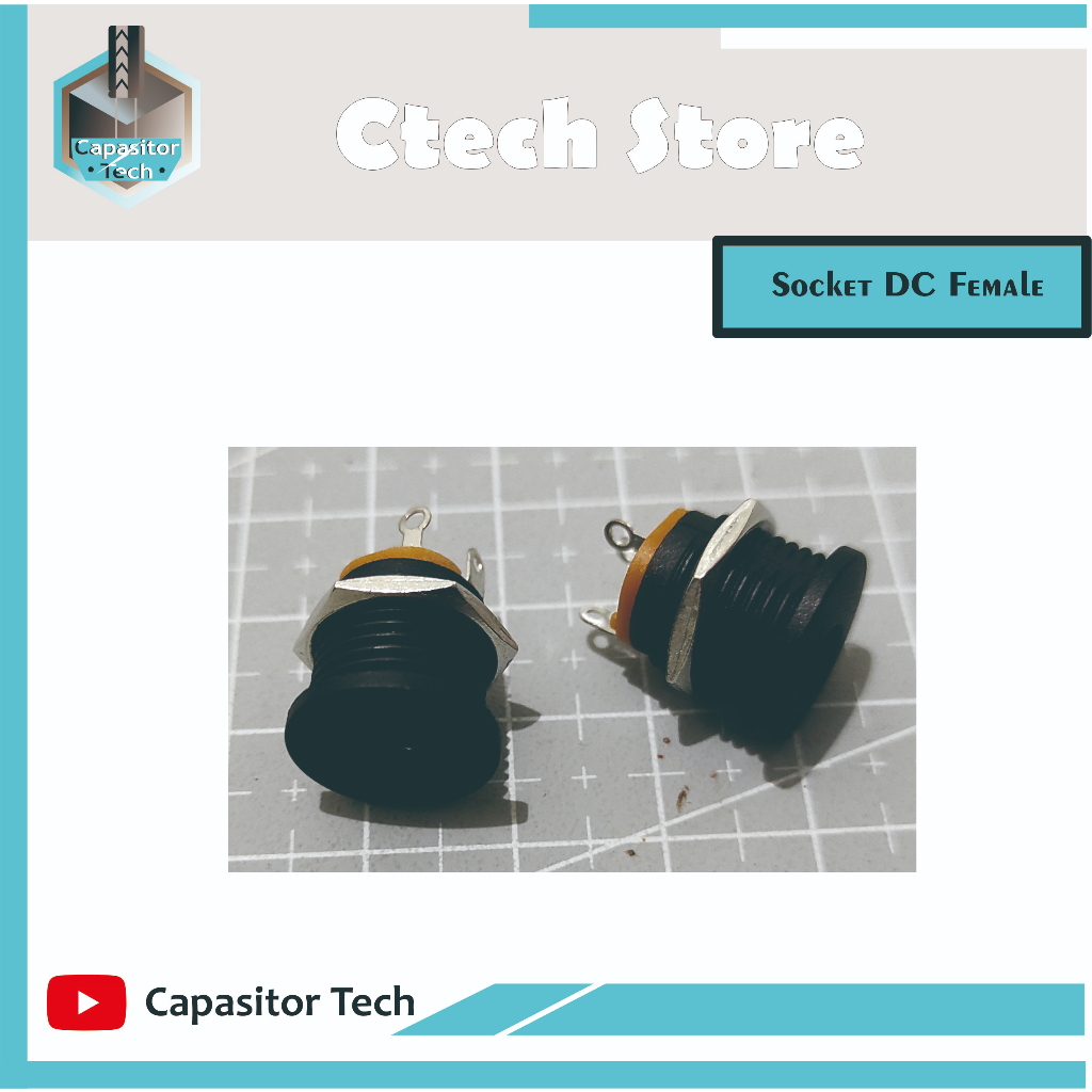 Jual Socket Connector DC Bulat Female Power Mount Box Arduino | Shopee ...