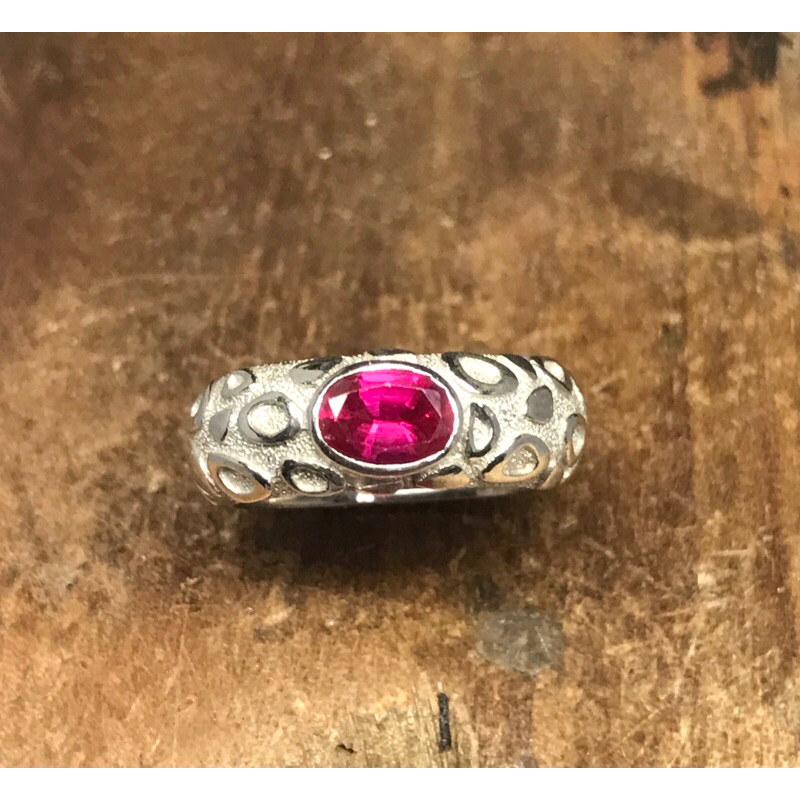 Jual Cincin Perak Asli Wanita Ruby Safir Silver Sertifikat 925 Lapis