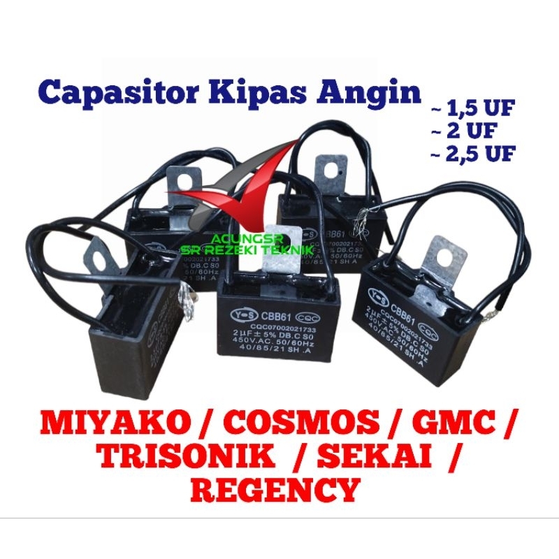 Jual Kapasitor kipas angin 1,5uf / 2uf / 2,5uf Capasitor kipas angin