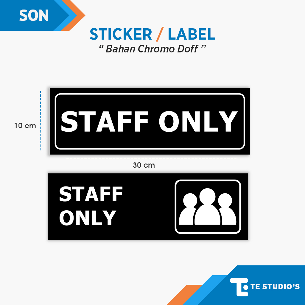 Jual Stiker Staff Only Rambu Tanda Sign Hanya Staff Sticker Wall Sign