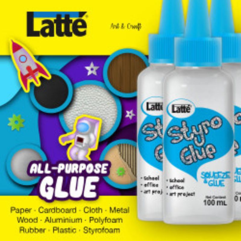 Jual Jual lem styrofoam LATTE styro glue 100ml - Jakarta Utara