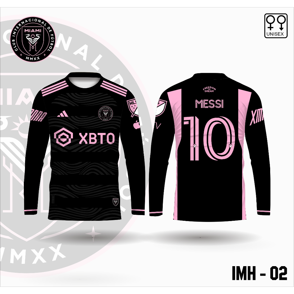 Jual Jersey bola messi baju bola lengan panjang kaos inter miami IMP 10 ...