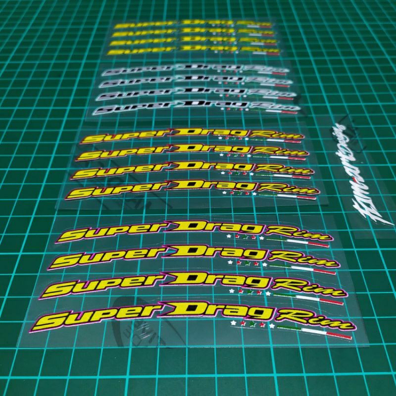 Jual Sticker Velg Rim SUPER DRAG RIM, Bahan Maxdecal transparan, print ...