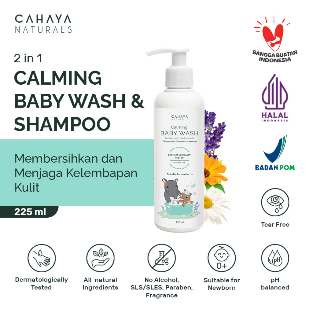 Jual Calming Baby Wash & Shampoo (Sensitive Skin & Eczema) Head to Toe 225 ml Cahaya Naturals