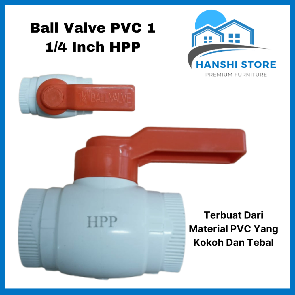 Jual Ball Valve Stop Kran Pvc 1 1 4 Inch Merk Hpp Shopee Indonesia