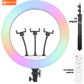 Mixio 45Cm 18Inc Ring Light Rgb Rainbow Tripod 2.1M