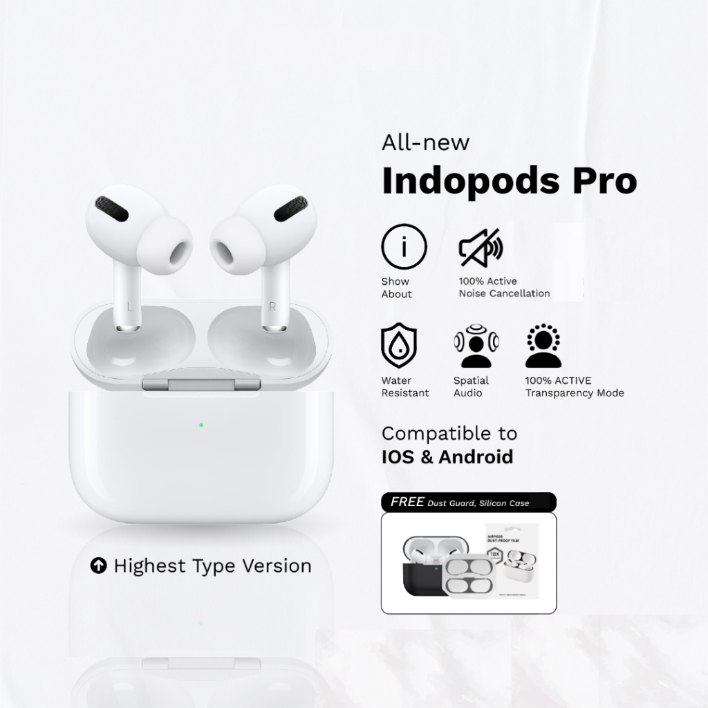 Jual indoPods PRO (ANC + Serial Number Detectable + Spatial Audio ...