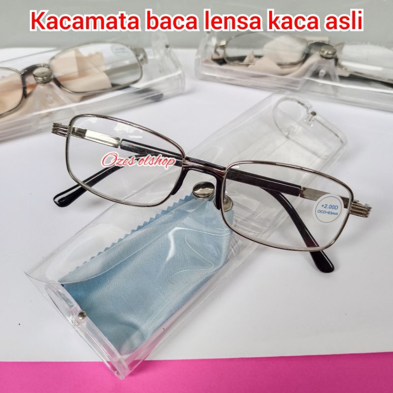 Jual Kacamata Baca Kacamata Plus Bahan Lensa Asli Kaca Pria Wanita Shopee Indonesia 7777