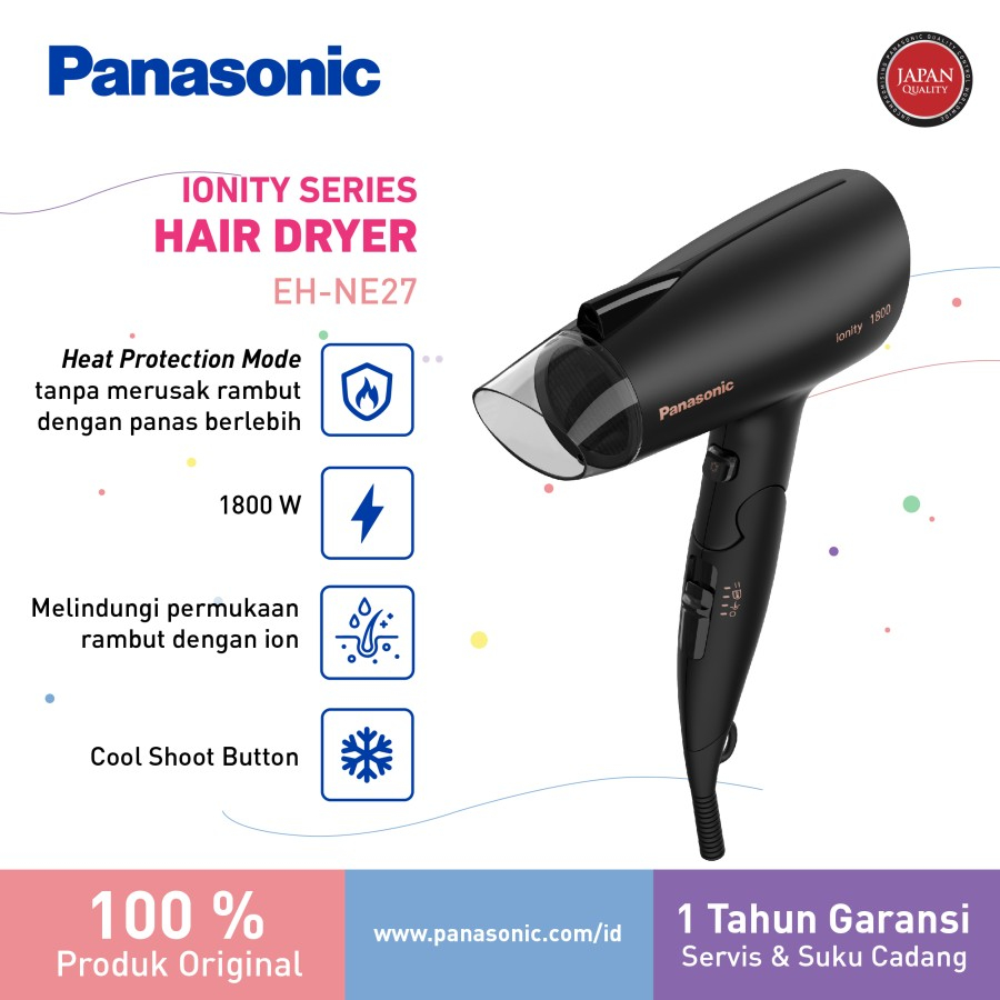 Jual Panasonic EH-NE27-K415 Hair Dryer Ionity Series - Black | Shopee ...
