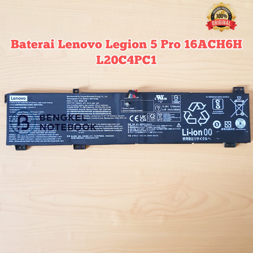 L20C4PC1 L20M4PC1 Sostituzione della batteria del laptop per Lenovo Legion 5 Pro-16ACH6 16ACH6H 16ITH6 16ITH6H Legion 5-15ITH6 15ITH6H 15ACH6 15ACH6A 15ACH6H Legion 7-16ITHg6 16ACHg6 (15.36V 80Wh