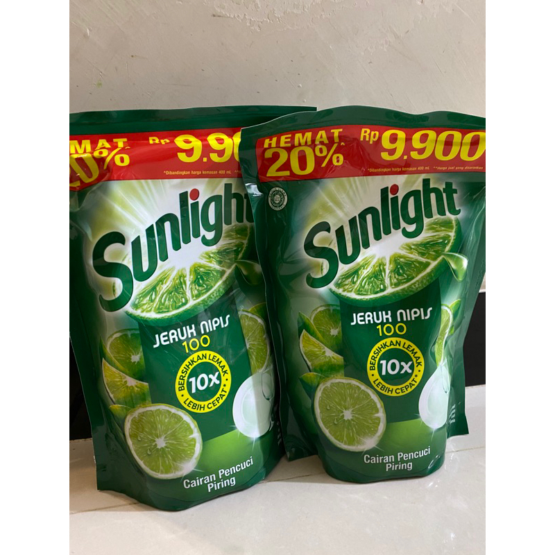 Jual SUNLIGHT SABUN CUCI PIRING JERUK NIPIS REFILL 460 X 2 Pack ...