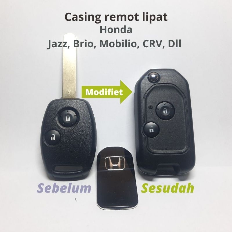 Jual Casing Kunci Lipat Flip Key Tombol Honda Brio Jazz Mobilio Crv Brv Shopee Indonesia