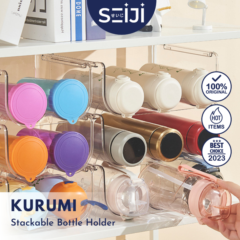 Jual SEIJIKURUMI RAK BOTOL MINUM TRANSPARAN ORGANIZER TERMOS BOTOL ...