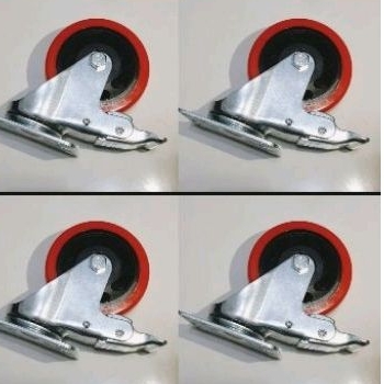 Jual roda pu 4 inch (rem semua)/4pcs | Shopee Indonesia