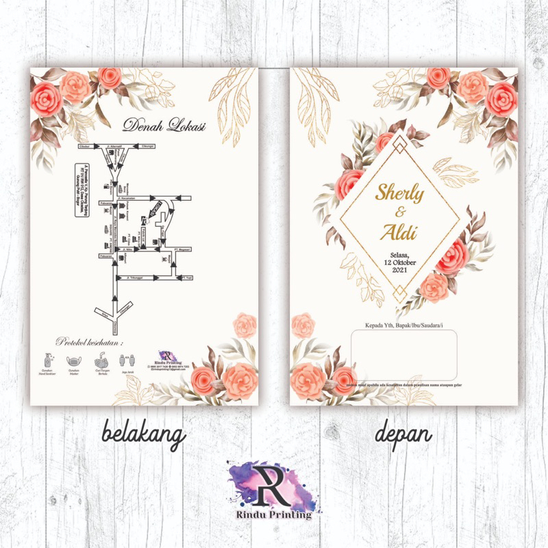 Jual Undangan Pernikahan Simple Elegant Kekinian - H1 | Shopee Indonesia
