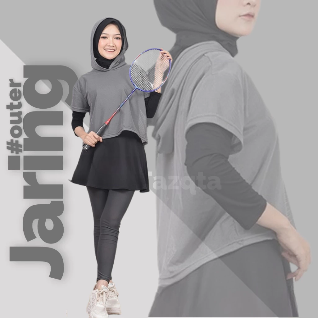 Kaos Senam Wanita Sporty Luaran Jaring untuk Zumba dan Yoga di Gym