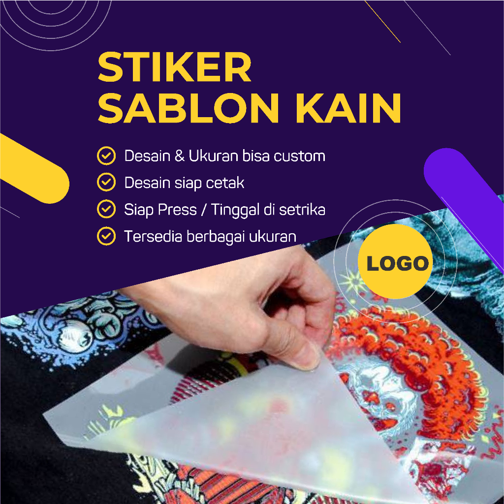 Jual Stiker Sablon Kain Custom // Stiker Sablon DTF Siap Press Setrika ...